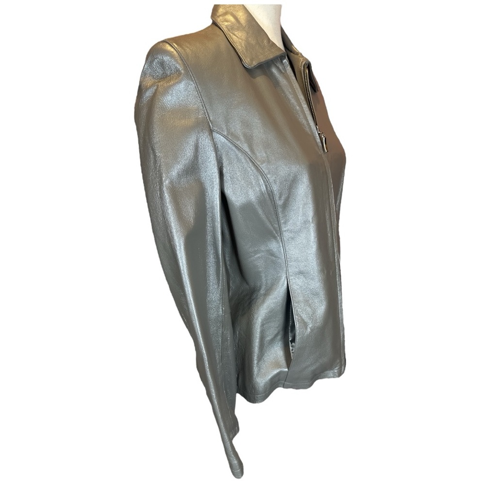 Frequency Silver Leather Jacket - image 2